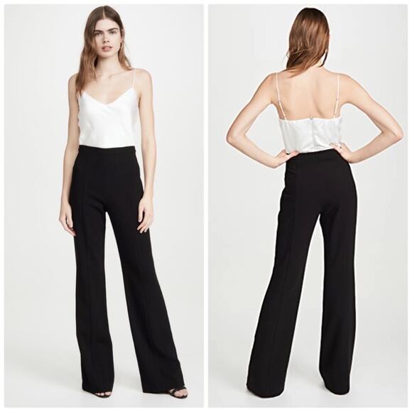 Black Halo Saxon Women's Contrast V- Neck Jumpsuit‎ Size 0 - Picture 1 of 4